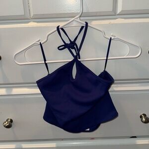 Zara Blue Halter Top Ribbed